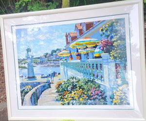 Large Framed Coastal Artwork – Howard Behrens Style