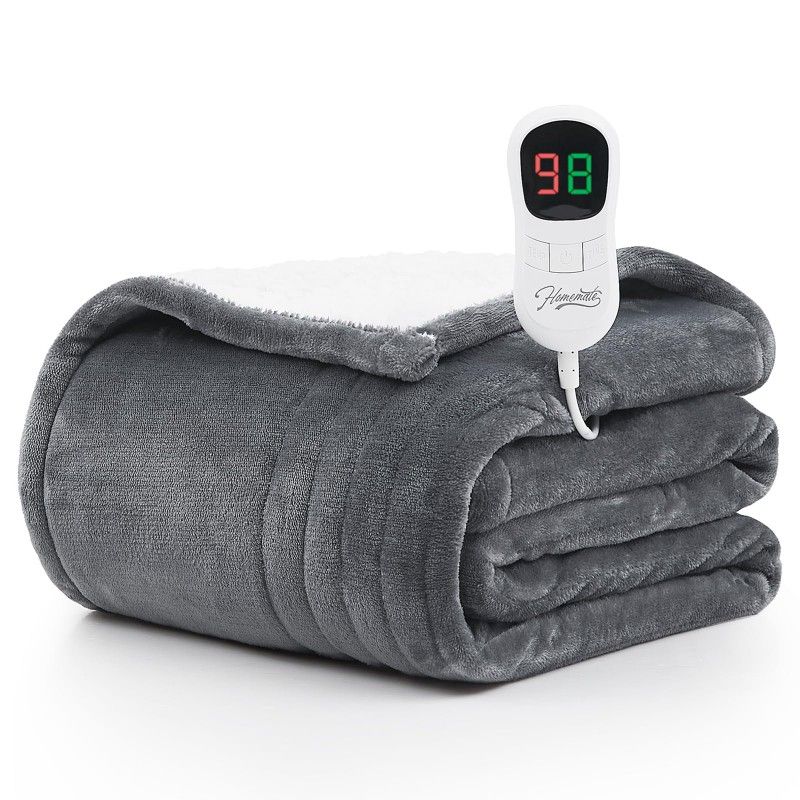 Blanket Throw 1/2/4/6/8 Hours Auto-off 10 Heat Level Over-heat Protection Flannel Sherpa Heater Blanket ETL Certification