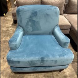 English Roll Arm  Blue Chair