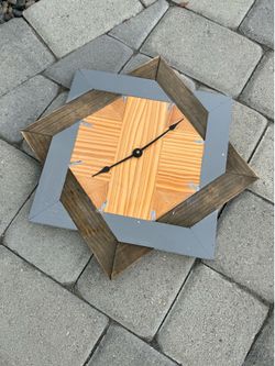 Hand made wooden clock.