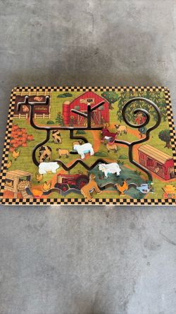 Wooden kids Farm maze board
