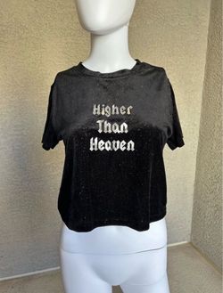 Black Glitter Crop Top Higher Than Heaven