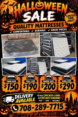 Huge sale for Mattress And Box Twin size #mattress and box 150.$ full 190$ Queen 200$ king 290$. free delivery free set up 708….289…7715… cash or Zell