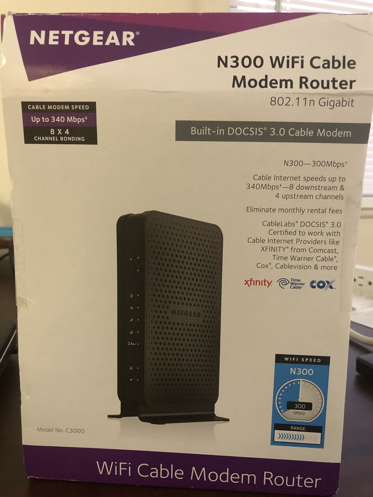 Netgear N300 WiFi Cable Modem Router