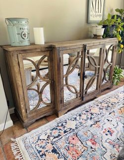 Reclaimed Wood Mirrored Sideboard