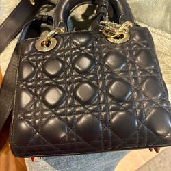 Christian Dior Small Lady Dior My ABCDior Bag in black lambskin with cannage