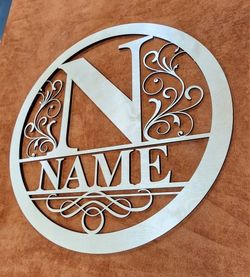 Monogram Wood Sign Christmas Decoration
