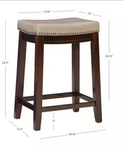 2 PCS ONLY Concord 26.5 in. Dark Brown and Beige Backless Wood Counter Stool with Faux Leather Seat

$80