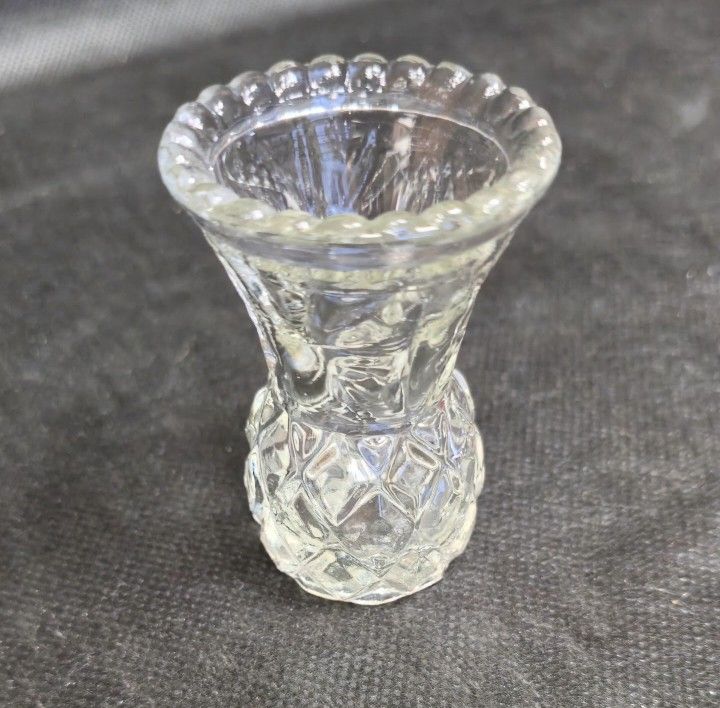 Vintage Diamond-cut Crystal Thistle Vase