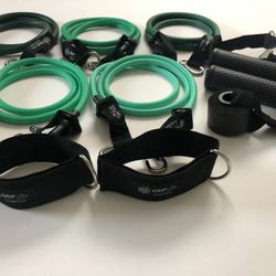 Cables Resistance Bands Set (stackable 150lbs & hypoallergenic) 