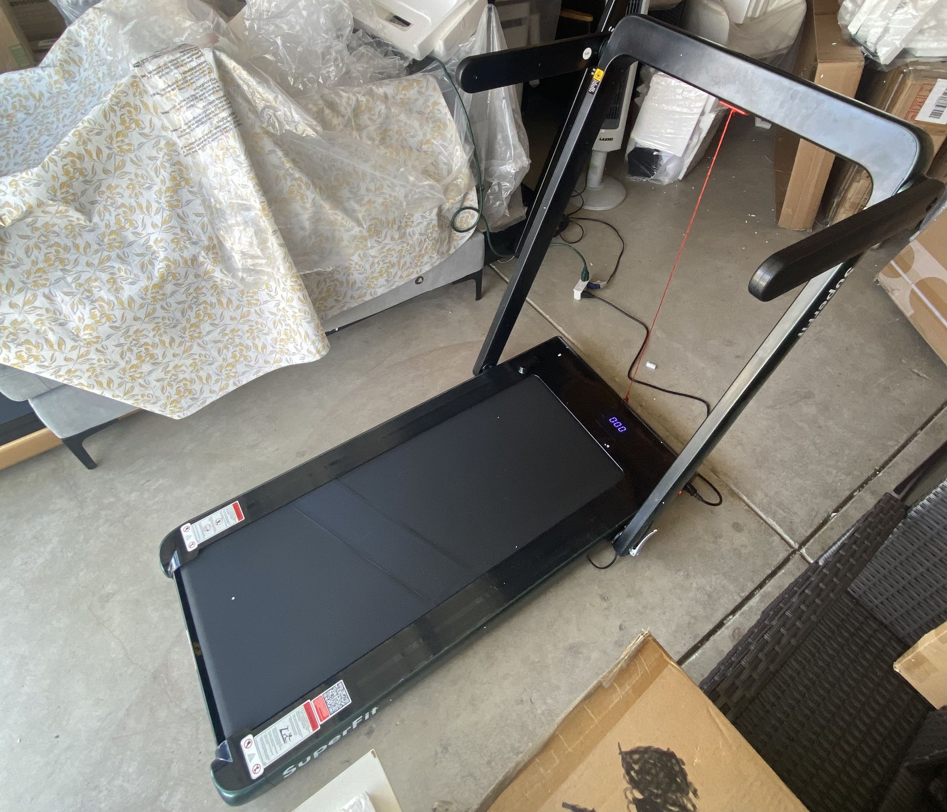 SuperFit Up To 7.5MPH 2.25HP Single Display Screen Treadmill Green