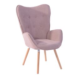 Open Box Homy Casa KAS Pink Fabric Leisure Chair "26.77" x 28.74" x 41.73" Modern Accent Seating for Living Room, Bedroom, Office
