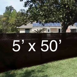 FENCE SCREEN - 5x50 Privacy Screen with ZIP TIES - BLACK 5 x 50