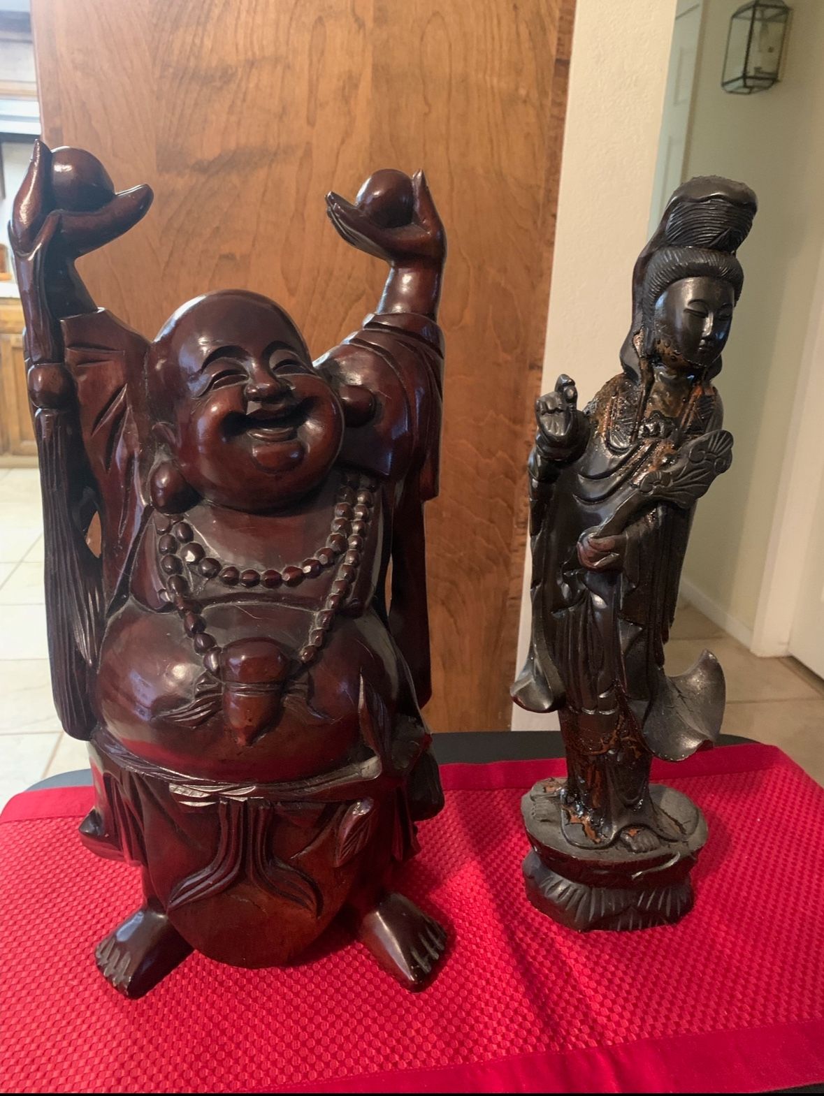 Buddha & Oriental Woman Statue