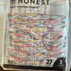 The Honest Company Gentle & Absorbent Diapers, Size 3, 27 Count