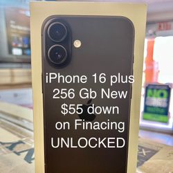 iPhone 16 Plus 256 Gb Sealed New In Box $55 Down On Finacing. UNLOCKED 
