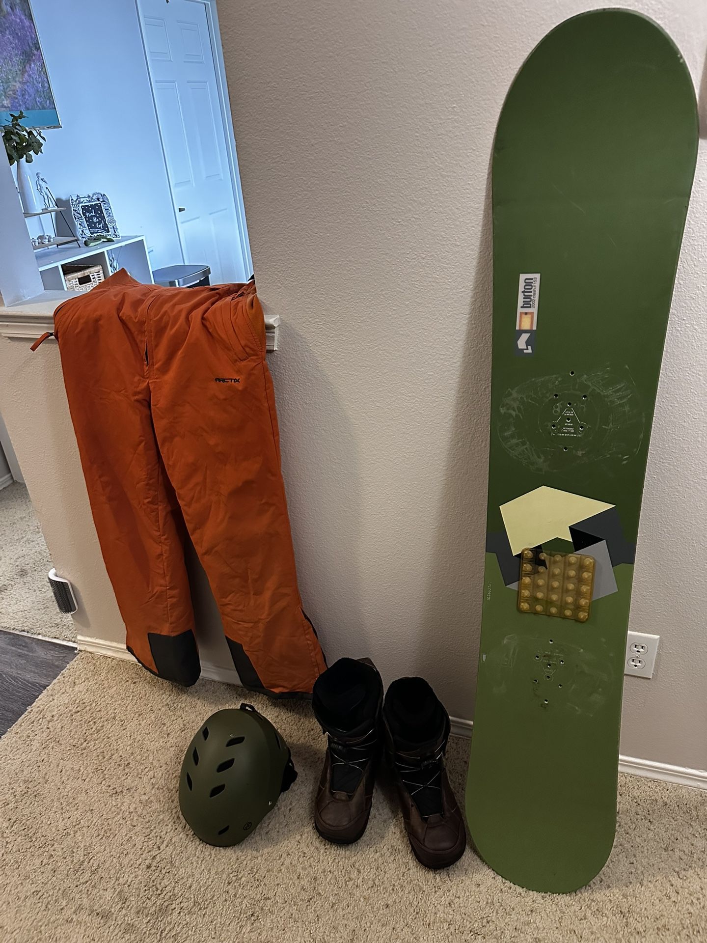Burton Snowboard, K2 Boots, Helmet, Bibs
