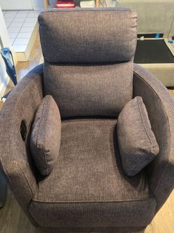 Gray swivel recliner