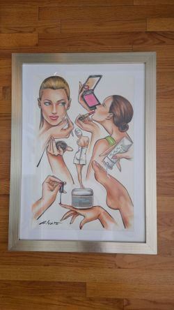 “Joey New York” Mixed Media on Paper Signed Alvaro