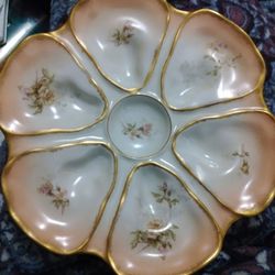 Beautiful Antique French Limoge Oyster Plate 