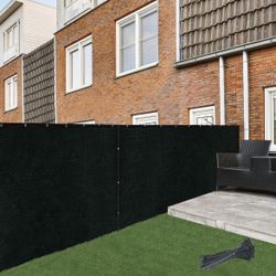 ASTEROUTDOOR Balcony and Fence Privacy Screen 3' x 10' with 90% Shade Rating - Black 170 GSM Polyethylene Fabric