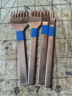 Leather punching chisels set of 4