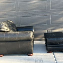 Creative leather Oversized Couch Chair n ottoman