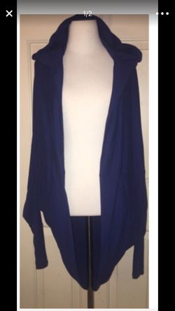 Victoria's Secret navy blue open front hooded cardigan size small great condition