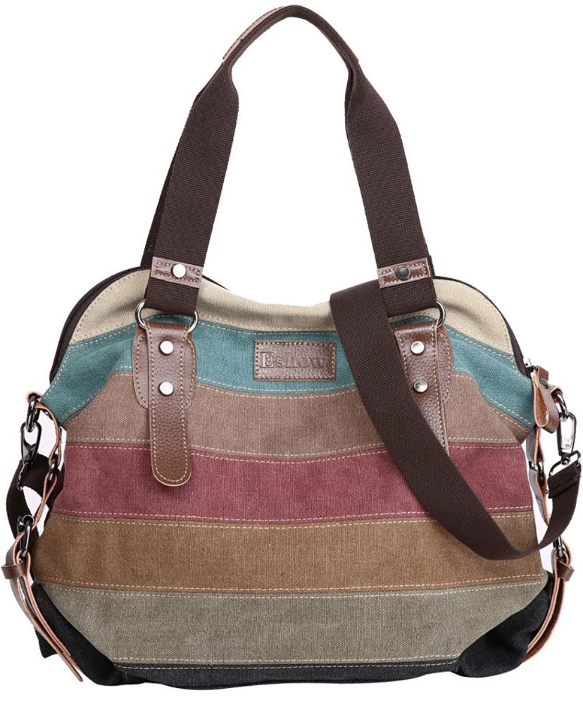 Eshow Women Canvas Shoulder Bag Hobo Handbags and Purse Cross-Body Bag Messenger Bag Travel Mom Bag for Women