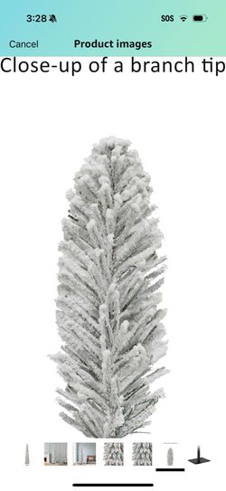 Puleo International 4,5 ft Pre-Lit Flocked Artificial Alpine Pencil Tree 43