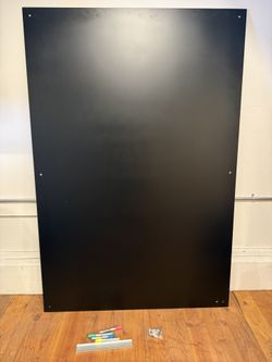 U Brands Glass Dry-Erase Board, 72X48 Inches, Black Surface, Frameless