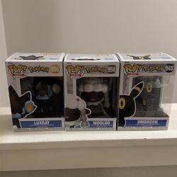 (Set of 3) Funko POP! Games: Pokémon #956 Luxray #958 Wooloo #948 Umbreon