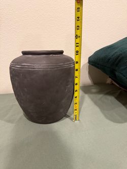 Dark Gray Matte Ceramic Vase