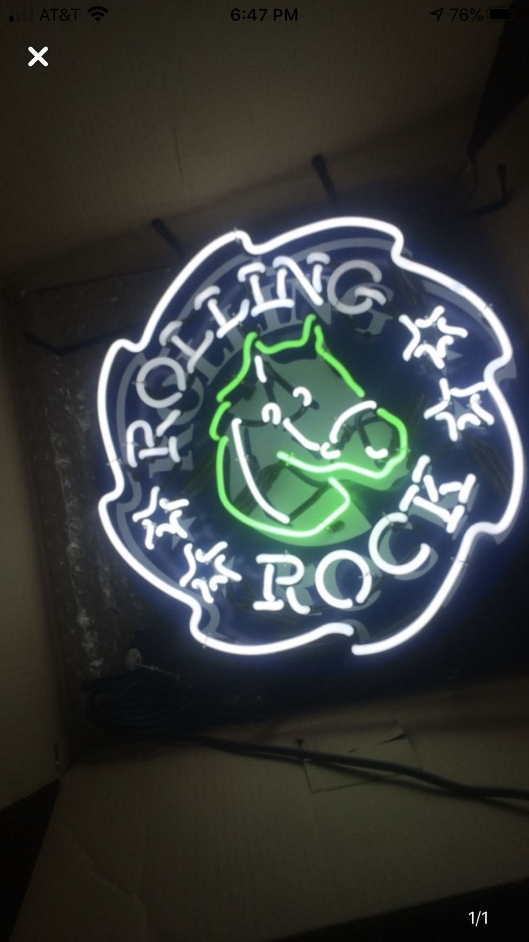 Rolling rock neon light