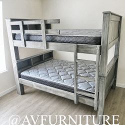 Wild Wood Full Full Bunk Bed And 2 Mattresses 