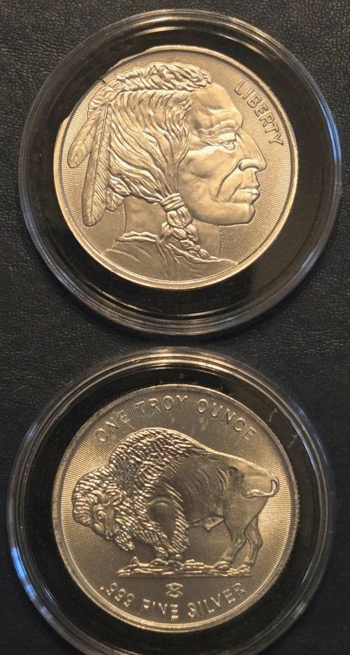 Two Troy Ounces (62.20 Grams), .999 Fine Silver Rounds.