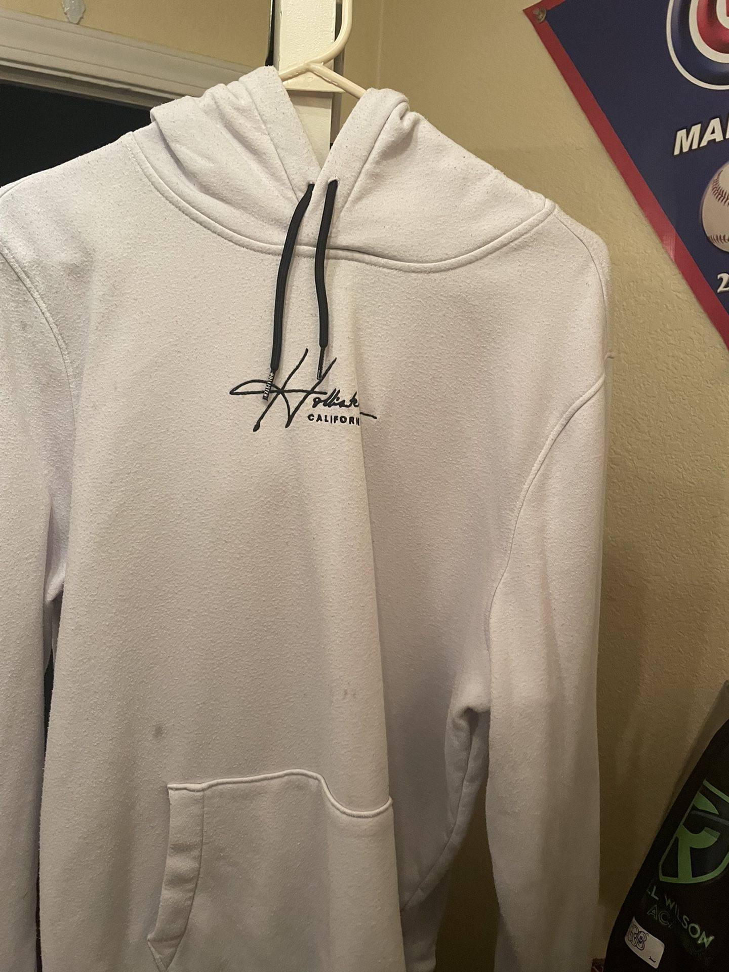 Hollister white large hoodie 