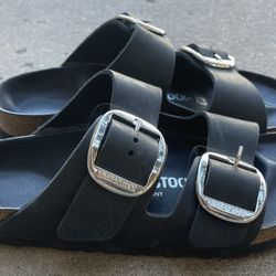 Birkenstock Arizona Big Buckle Oiled Leather / Black / Women 6