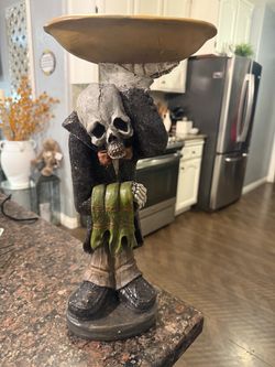 SKELETON BUTLER TABLETOP CANDY BOWL HOLDER HALLOWEEN DECOR HALLOWEEN BUTLER *READ ALL*