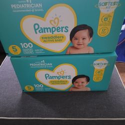 4 BOXES OF SIZE 5 PAMPERS