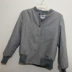 Old Navy Gray Bomber Jacket XS Womens's Wool Blend Snap Front