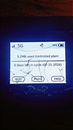 Orbic Verizon wifi hotspot with T-Mobile service unlimited 5g