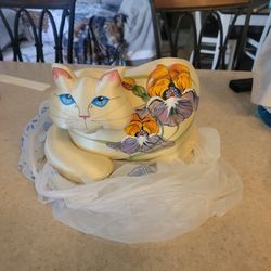 Art-Handpainted Cat 'Jan Feenstra Artist" Perfect condition 