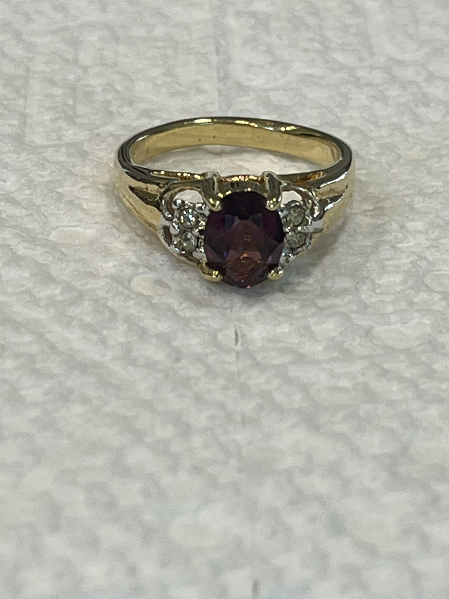 18K Gold Plated With Ruby Ring NWOB