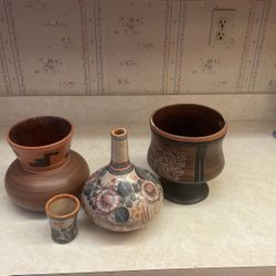 3 Each Vintage Mexican Pottery 