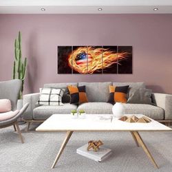 Yihui Arts Basketball Metal Wall Art in 5 Panels Handcrafted Aluminum Artwork (New In Box)