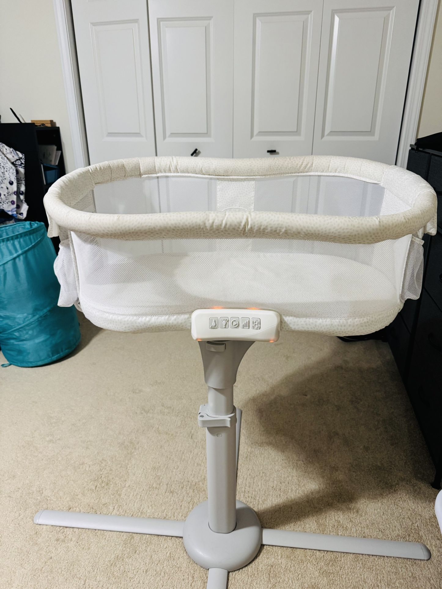 HALO Bassinet Swivel Sleeper, Bedside Bassinet, Portable and Adjustable, Soothing Center with Night