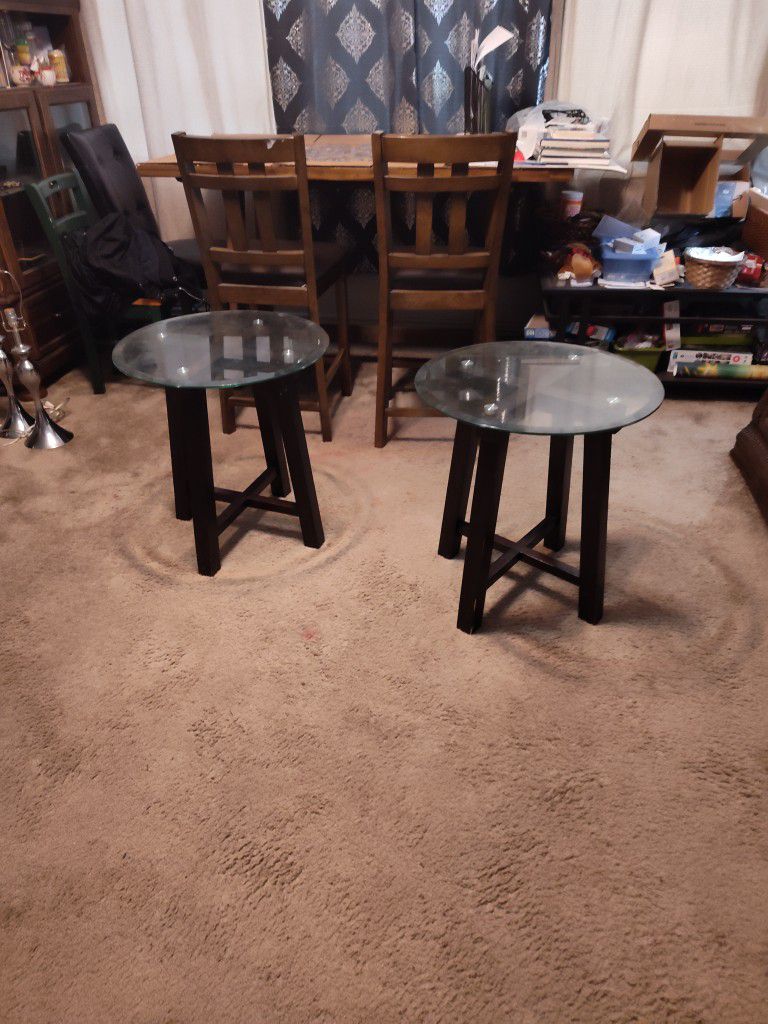 Glass Top Table End Tables Good Condition Use