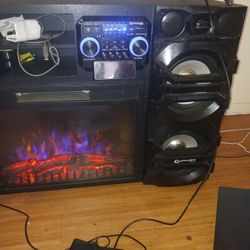 Technical Pro 75 Inc Fireplace TV Stand