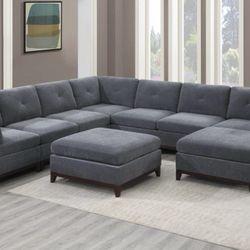 Modular Sectional Sofa With Ottoman
